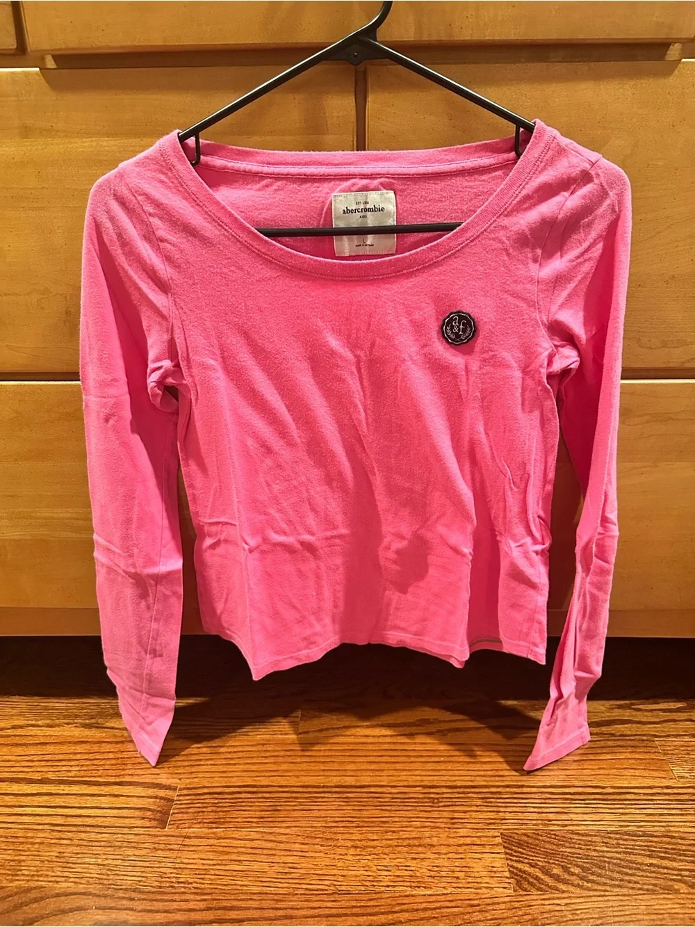 abercrombie kids Bright Pink Long Sleeve Scoop Neck Tee